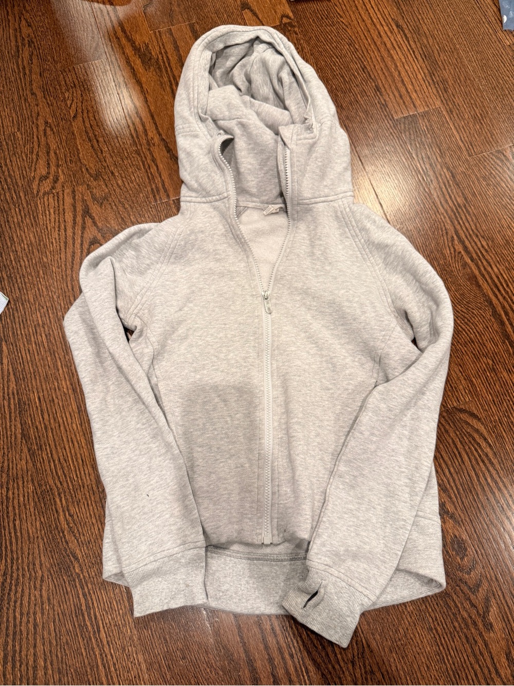 lululemon athletica Heather Light Gray Full-Zip Hoodie